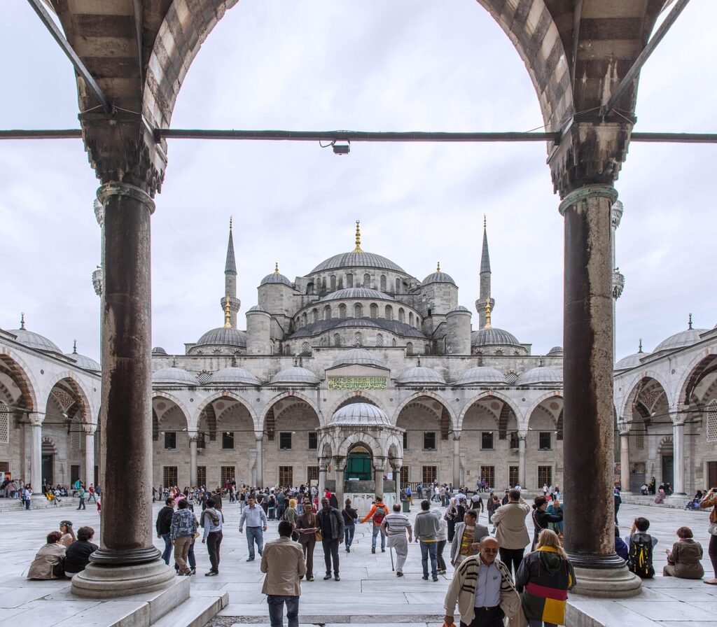 istanbul, people, temple, panorama, sky, architecture, church, dome, tourism, religion, islam, nature, mosque, turkey
